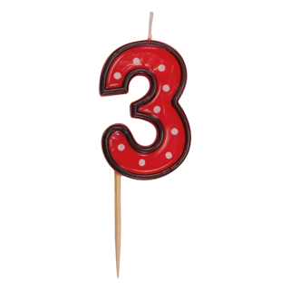  Číslová svíčka na špejli "3" 50mm [1 ks]
