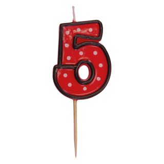  Číslová svíčka na špejli "5" 50mm [1 ks]