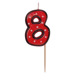 Číslová svíčka na špejli "8" 50mm [1 ks]