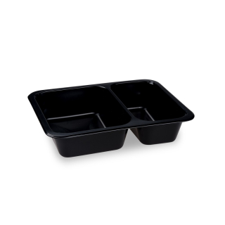  Menu mísa (PP) Reware Lunch 2dílná opakovaně použitelná černá 227 x 178 x 49 mm [20 ks]