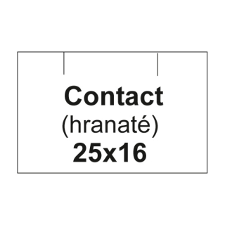 CONTACT Etikety cen. CONTACT 25x16 hranaté - 1125 etiket/kotouček, bílé