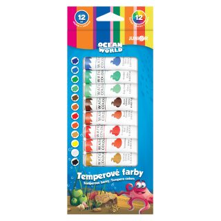 JUNIOR Barvy temperové 12 ml, 12 ks
