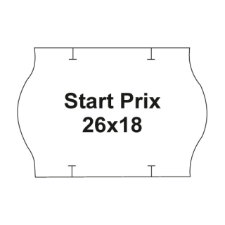 CONTACT Etikety cen. PRIX 26x18 oblé - 1000 etiket/kotouček, bílé