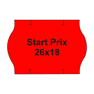 CONTACT Etikety cen. PRIX 26x18 oblé - 1000 etiket/kotouček, červené