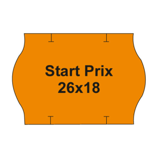 KRPA Etikety cen. PRIX 26x18 oblé - 1000 etiket/kotouček, oranžové
