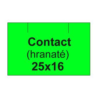 CONTACT Etikety cen. CONTACT 25x16 hranaté - 1125 etiket/kotouček, zelené