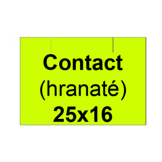 CONTACT Etikety cen. CONTACT 25x16 hranaté - 1125 etiket/kotouček, žluté