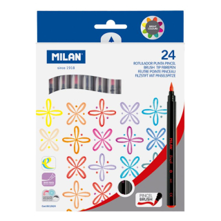 MILAN Fixy štětcové MILAN (sada 24 ks)