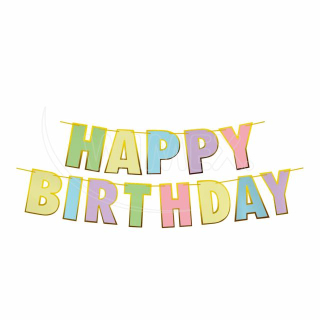WIMEX Papírová girlanda sada ,,HAPPY BIRTHDAY,, 16 x 20 cm písmena + 5m šňůrka