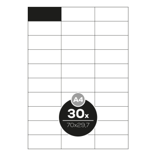 Altryal Etikety Top Stick A4/100 ks, 70x29,7 mm - 30 etiket, bílé