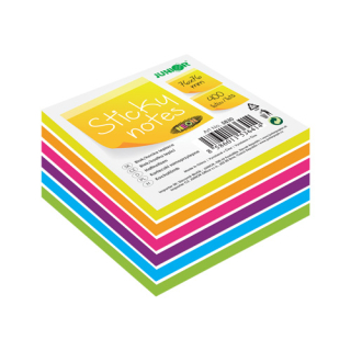 JUNIOR Blok/kostka samolepicí Sticky Notes - Neon/White 76x76 mm/400 l.