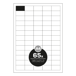 Altryal Etikety Top Stick A4/100 ks, 38,1x21,2 mm - 65 etiket, bílé