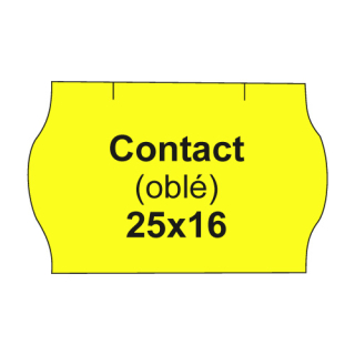 CONTACT Etikety cen. CONTACT 25x16 oblé - 1125 etiket/kotouček, žluté
