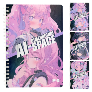 M&G Blok linkovaný se spirálou A5 Pink Fantasy (4 designy)