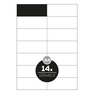 Altryal Etikety Top Stick A4/100 ks, 105x42,3 mm - 14 etiket, bílé