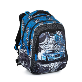 BAGMASTER Školní batoh BagMaster Lumi 23 D - modré auto