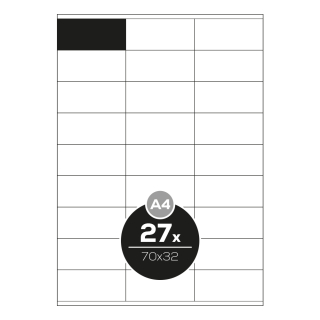Altryal Etikety Top Stick A4/100 ks, 70x32 mm - 27 etiket, bílé