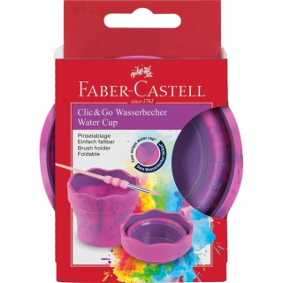 FABER-CASTELL Pohár na čištění štětců Klik FABER-CASTELL - ružový mramor