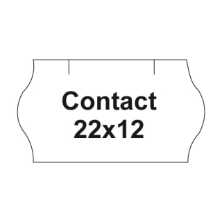 CONTACT Etikety cen. CONTACT 22x12 oblé - 1500 etiket/kotouček, bílé