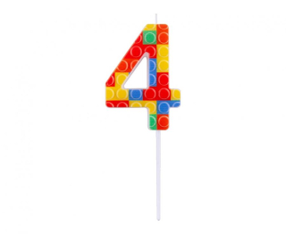GoDan S.A. Dortová svíčka - číslice "4" Bloky 10,5 cm