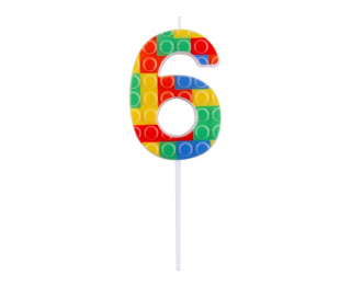 GoDan S.A. Dortová svíčka - číslo "6" Bloky 10,5 cm