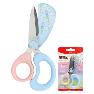 M&G Nůžky dětské M&G Unicorn 4,5"/12 cm s ochrannou krytkou