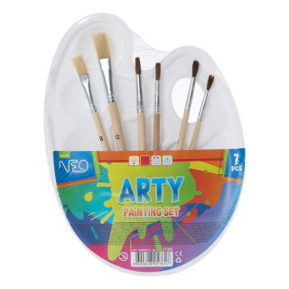 JUNIOR-ST Sada Arty pro výtvarníky - 6x štětec + paletka