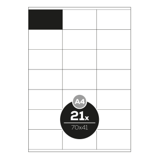 Altryal Etikety Top Stick A4/100 ks, 70x41 mm - 21 etiket, bílé