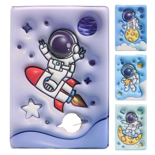 JUNIOR Poznámkový blok A5 / 80 listů Cosmonaut, měkké PU desky (mix 4 vzorů)