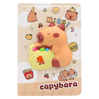 JUNIOR Dětský zápisník A5, 80 listů, měkké PU desky - Capybara