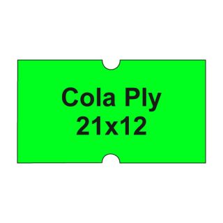 MOTEX Etikety cen. COLA PLY 21x12 hranaté - 1250 etiket/kotouček, zelené