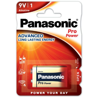 GP Alkalická baterie, 6LR61, 9V, Panasonic, blistr, 1 balení, 6LF22PPG/1BP, Pro Power