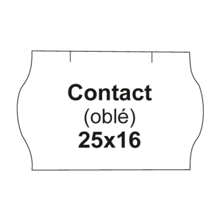 CONTACT Etikety cen. CONTACT 25x16 oblé - 1125 etiket/kotouček, bílé