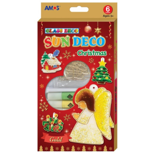 Barvy na sklo - Vánoční sada 6 barev 10,5 ml + 6 sklíček