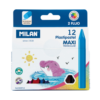 MILAN Pastelky MILAN MAXI plastické 10 ks + 2 ks FLUO