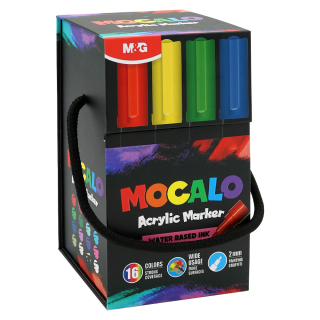 M&G Popisovač M&G MOCALO Acrylic Marker 2 mm - sada 16 barev