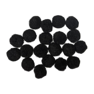JUNIOR-ST Dekorační pompony 2 cm černé - sada 20 ks