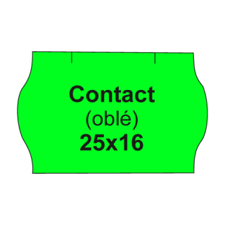 CONTACT Etikety cen. CONTACT 25x16 oblé - 1125 etiket/kotouček, zelené