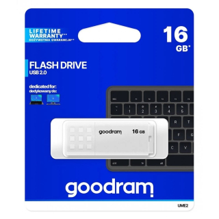 Goodram Goodram USB flash disk, USB 2.0, 16GB, UME2-0160W0R11, USB A, s krytem - bílý /černý