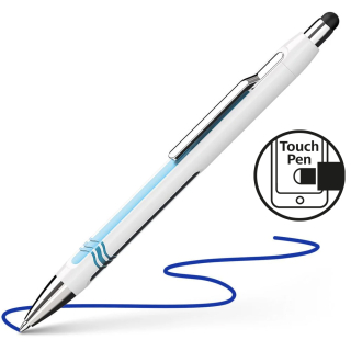 SCHNEIDER Pero kuličkové Schneider Epsilon XB white-blue Touch - modrá náplň