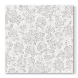 PAW Ubrousky PAW AIRLAID L 40x40cm Subtle Roses Silver
