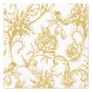 PAW Ubrousky PAW L 33x33cm Baroque Flowers gold