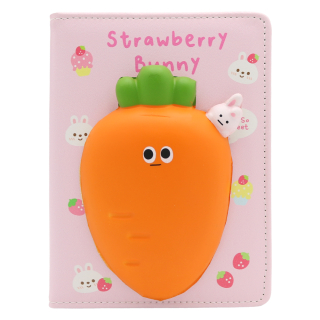 JUNIOR Dětský zápisník 127 x 175 mm, 80 listů, měkký PU potah - Mrkev
