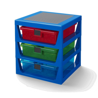LEGO Storage LEGO organizér se třemi zásuvkami - modrá