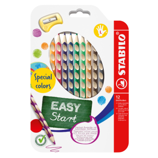 STABILO Pastelky STABILO EASYcolors pro leváky - 12 ks sada se struhadlem