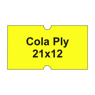 MOTEX Etikety cen. COLA PLY 21x12 hranaté - 1250 etiket/kotouček, žluté