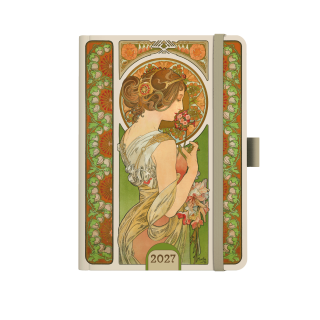Baloušek Denní diář A5 - Alfons Mucha 2027 - Zelený