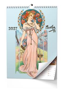 Baloušek Nástěnný poznámkový kalendář A3 - Alfons Mucha 2027