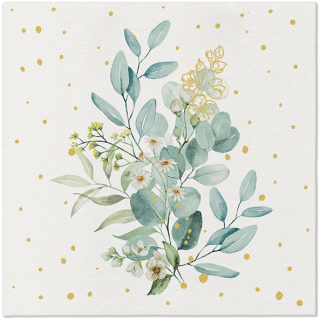PAW Ubrousky PAW AIRLAID 40x40 cm - Eucalyptus Bouquet