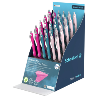 SCHNEIDER Prezentační stojánek na pera Schneider Slider Rave color ballpoint pen (30 ks) - modrá náp